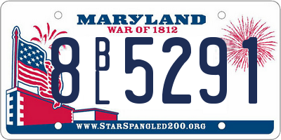 MD license plate 8BL5291