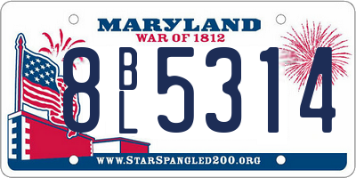MD license plate 8BL5314