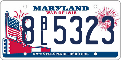 MD license plate 8BL5323