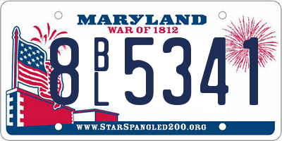 MD license plate 8BL5341