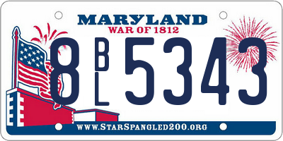 MD license plate 8BL5343