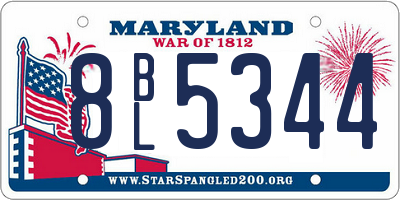 MD license plate 8BL5344