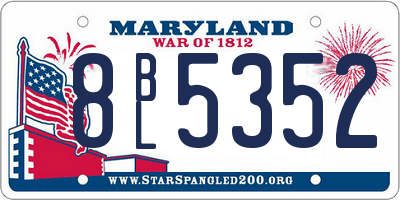 MD license plate 8BL5352