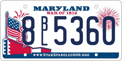 MD license plate 8BL5360