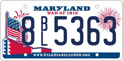 MD license plate 8BL5363