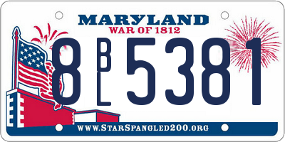 MD license plate 8BL5381