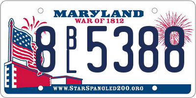 MD license plate 8BL5388