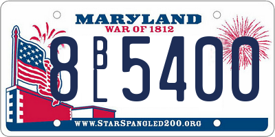 MD license plate 8BL5400