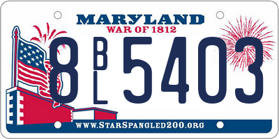 MD license plate 8BL5403