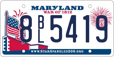 MD license plate 8BL5419