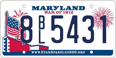 MD license plate 8BL5431
