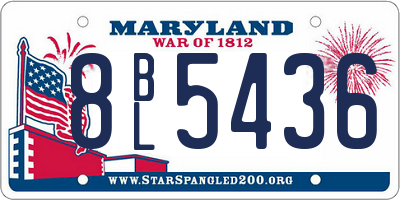 MD license plate 8BL5436