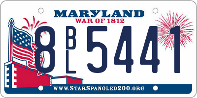 MD license plate 8BL5441