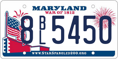 MD license plate 8BL5450