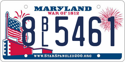 MD license plate 8BL5461