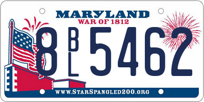 MD license plate 8BL5462
