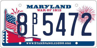 MD license plate 8BL5472