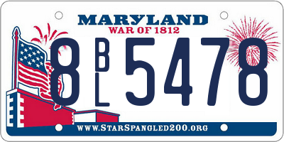 MD license plate 8BL5478