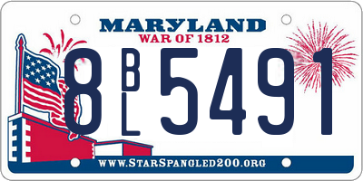 MD license plate 8BL5491