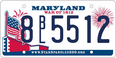 MD license plate 8BL5512