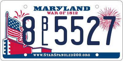 MD license plate 8BL5527