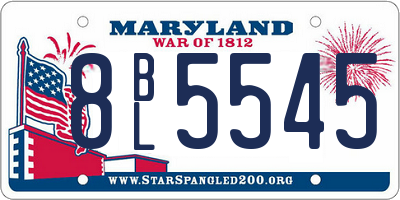 MD license plate 8BL5545