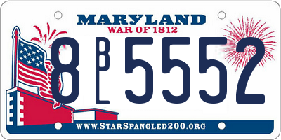 MD license plate 8BL5552