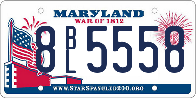 MD license plate 8BL5558