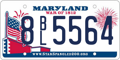 MD license plate 8BL5564