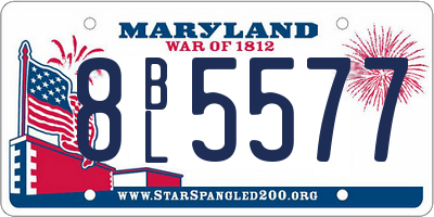 MD license plate 8BL5577