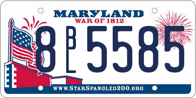 MD license plate 8BL5585