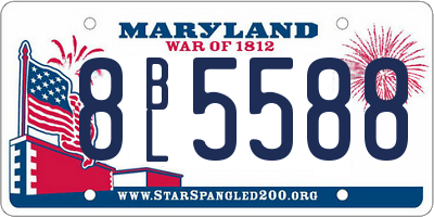MD license plate 8BL5588