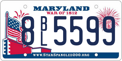 MD license plate 8BL5599