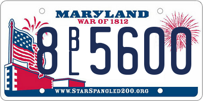 MD license plate 8BL5600