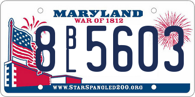 MD license plate 8BL5603
