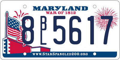 MD license plate 8BL5617