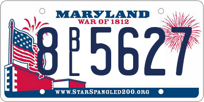MD license plate 8BL5627