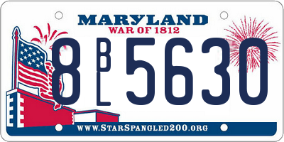 MD license plate 8BL5630