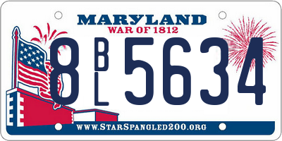MD license plate 8BL5634
