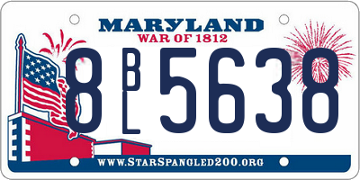 MD license plate 8BL5638