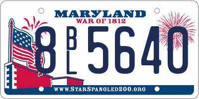 MD license plate 8BL5640