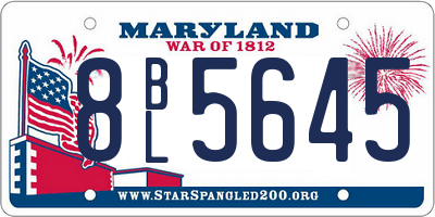 MD license plate 8BL5645