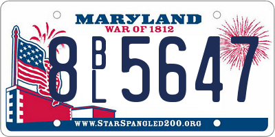 MD license plate 8BL5647