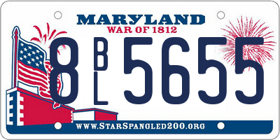 MD license plate 8BL5655