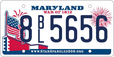 MD license plate 8BL5656