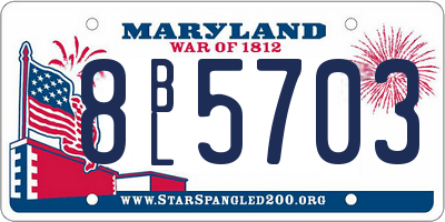 MD license plate 8BL5703