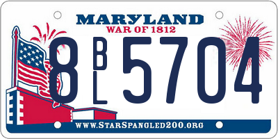MD license plate 8BL5704
