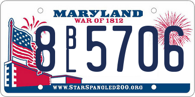 MD license plate 8BL5706