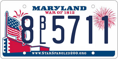 MD license plate 8BL5711