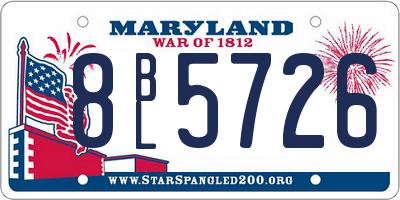 MD license plate 8BL5726
